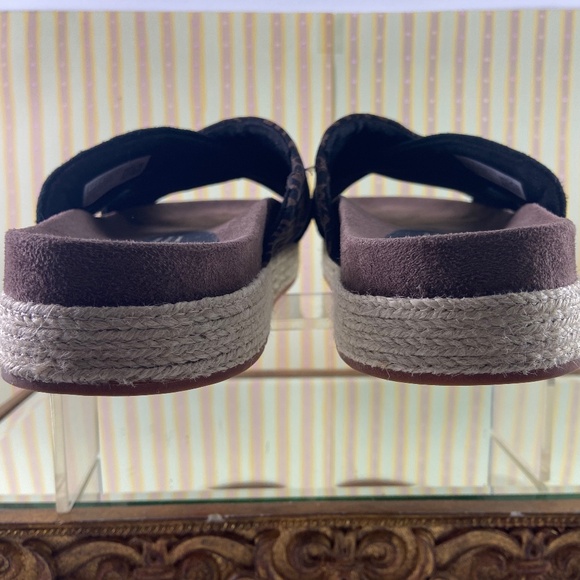 Toms Black and Brown Patterned Wedges - Picture 13 of 14